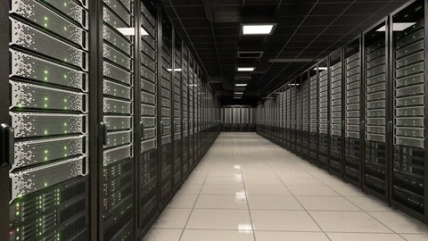 Server room data center with working server racks Stock Footage 89525000