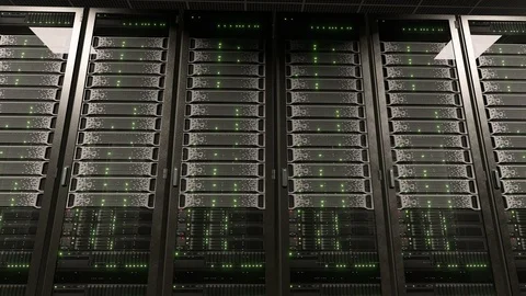 Server room data center with working server racks Stock Footage 89606616