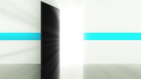 Server room in a data centerand and shine door, computer generated. 3d render of Stock Illustration