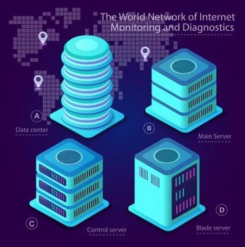 The server room data Stock Illustration