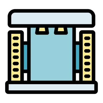 Server room with data processing equipment and lights Stock Illustration