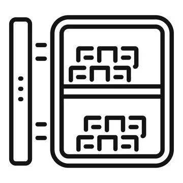 Server room data storage icon showing server rack with hard drives Stock Illustration