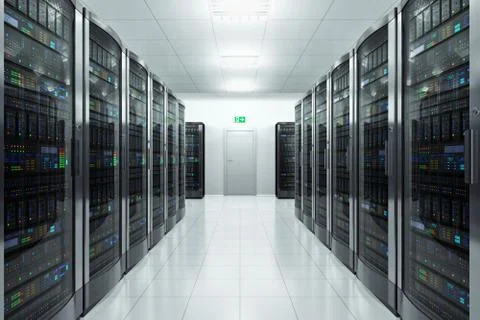 Server room in datacenter Illustrazione stock