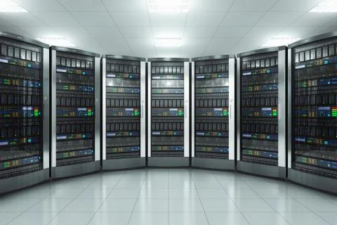Server room in datacenter Stock Illustration