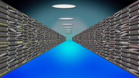 Server room in datacenter. Stock Illustration