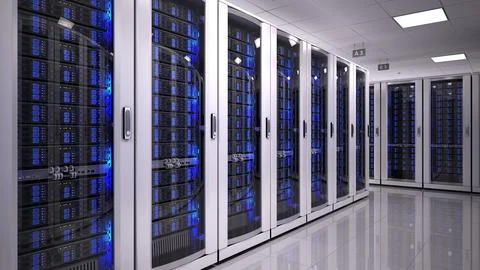 Server Room in datacenter Stock Illustration