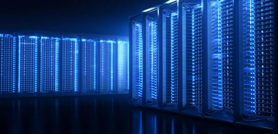 Server room in datacenter or server room data center. Hosting services Stock-Illustration