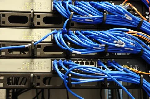 Server room with equipments Stock Photos