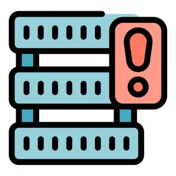 Server room error alert showing system failure and risk Stock Illustration