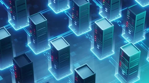 Server room futuristic isometric background pattern. Stock Footage 230234288