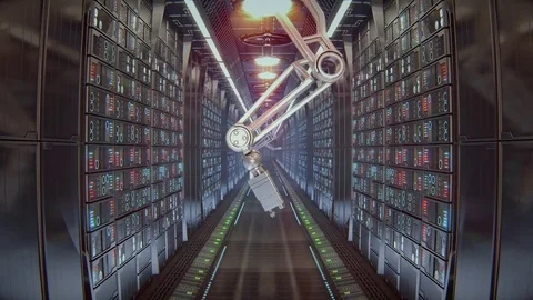 Server Room futuristic sci fi Stock Footage
