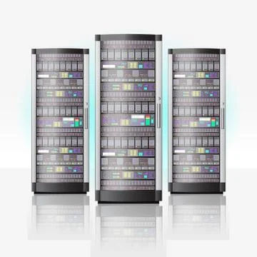 Server room, hosting data center, cloud database technology Stock Illustration