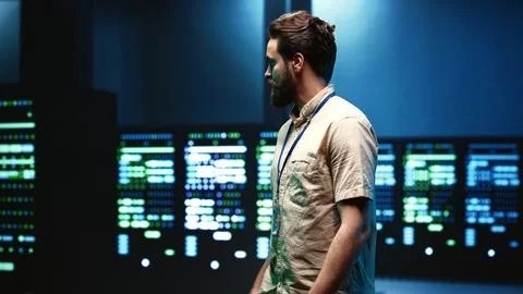 Server room housing data storage tech Foto stock