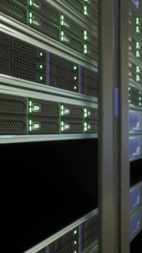 Server room housing rows of functioning supercomputers 動画素材 271670506