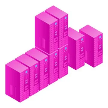Server room icon, isometric style 스톡 일러스트