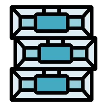 Server room icon representing data center and network storage Stock Illustration