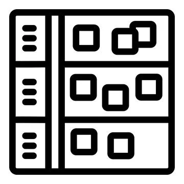 Server room icon showing data storage system with multiple racks Illustrazione stock