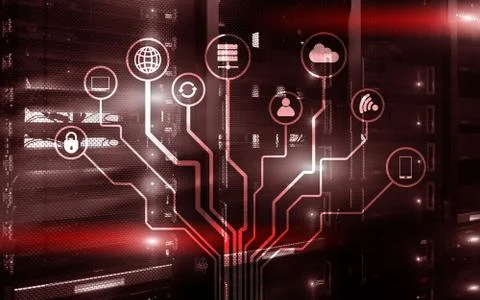 Server Room ICT information communication technology wireless internet Stock Illustration