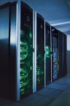 Server room, infrastructure and backup system with hardware for digital storage 写真素材