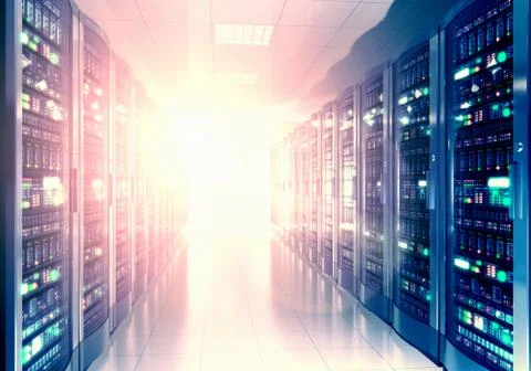 Server room interior in datacenter Foto stock