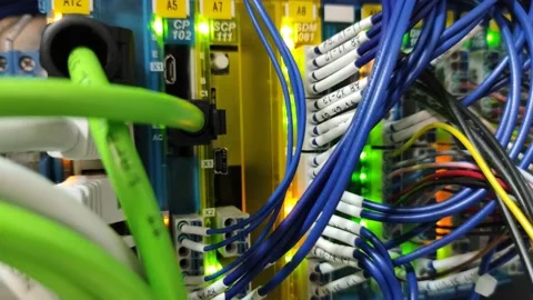 Server room. Internet networks. Industrial technologies. Stock Footage 238741701