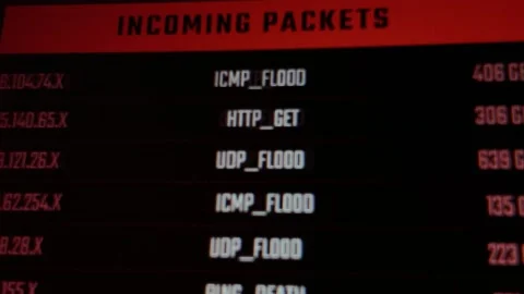 Server Room - Ip Adress Incoming Packets Video stock 342724371