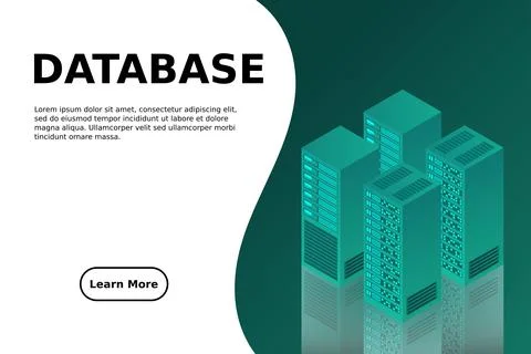 Server room isometric, Cloud storage data, Data center, Big data processing a イラスト素材
