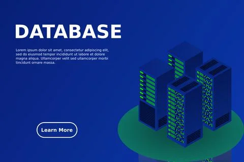 Server room isometric, Cloud storage data, Data center, Big data processing a 스톡 일러스트