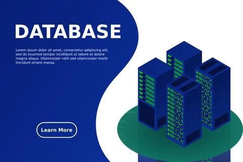 Server room isometric, Cloud storage data, Data center, Big data processing a 스톡 일러스트