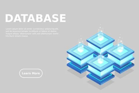Server room isometric, Cloud storage data, Data center, Big data processing a 스톡 일러스트