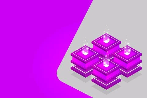 Server room isometric, Cloud storage data, Data center, Big data processing a Illustrazione stock