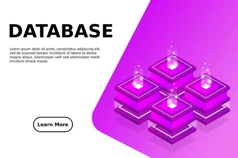 Server room isometric, Cloud storage data, Data center, Big data processing a 스톡 일러스트