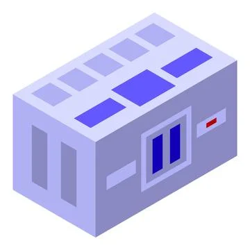 Server room isometric icon showing data center concept Illustrazione stock