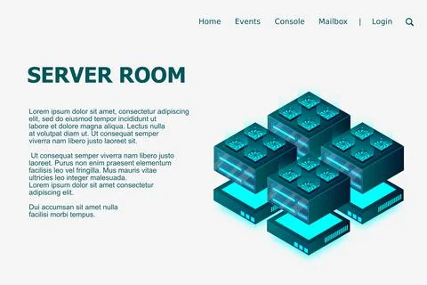 Server room isometric, Mainframe, powered server, high technology concept, Da 스톡 일러스트