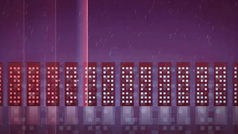 Server Room LED Lights Turning Red During Cyber Security Breach Stock Footage 341455157
