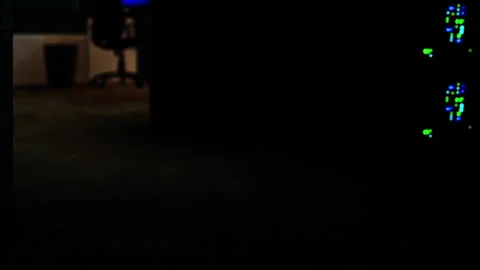 Server room with lights and chairs during night hours Stock Footage 345003501