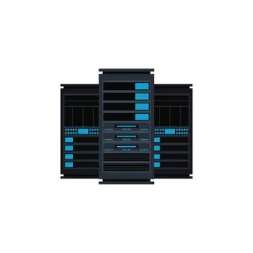 Server room on network and telecommunication technology conceptual isolated 스톡 일러스트