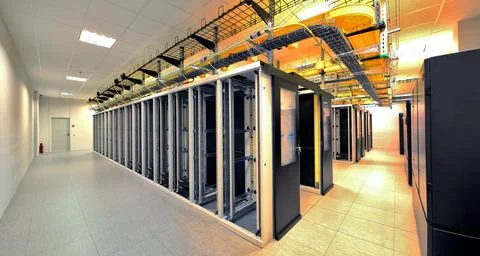 Server room. New room for computer servers. Innovation. Stock Photos