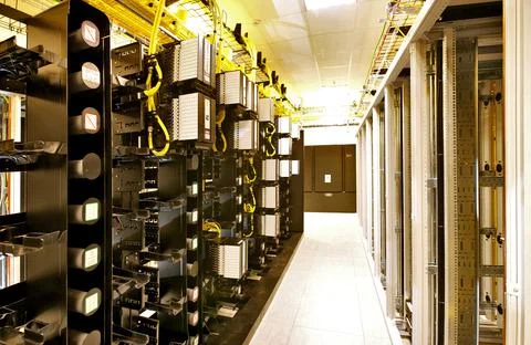 Server room. New room for computer servers. Innovation. Stock Photos