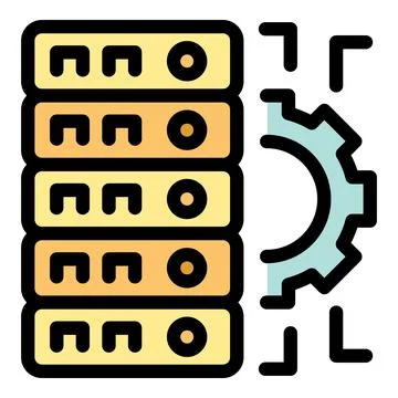 Server room optimization showing big data management process Illustrazione stock