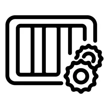 Server room optimization showing data processing with gears Illustrazione stock
