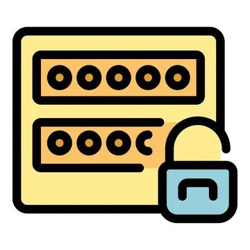 Server room password protected showing security policy Illustrazione stock