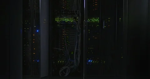 Server Room Rack Blinking lights Stock Footage 101377107