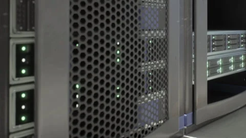 Server room with servers ready for use in a data center Stock Footage 343497325