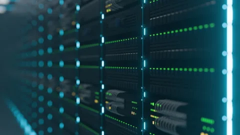 Server Room Setup, Sas, Rj45 Connections, Racks, Data Management Systems Stock Footage 317093992