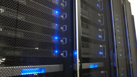 Server room. Web internet and network telecommunication technology Stock Footage 85624583