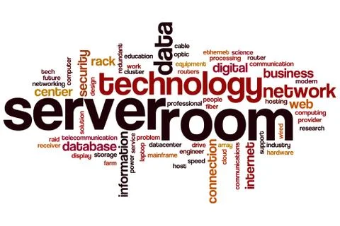Server room word cloud Illustrazione stock