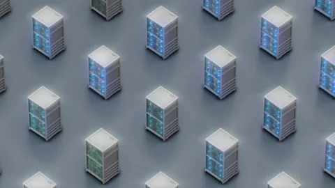 Server Scaling Expanding Infrastructure Concept. Many isometric-style Stock Footage 257576009