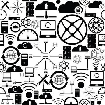 Server seamless pattern background icon. Stock Illustration