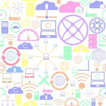 Server seamless pattern background icon. イラスト素材